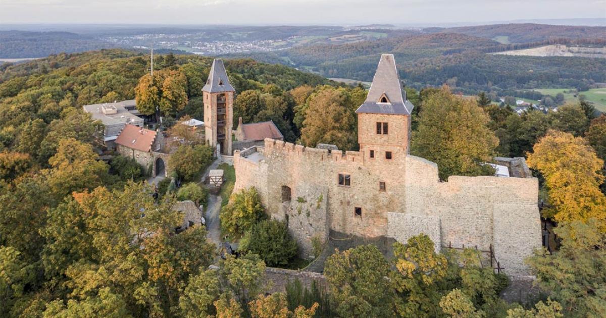 Aerial view of Frankenstein Castle in southern Hesse, Germany          Source: Iurii / Adobe Stock