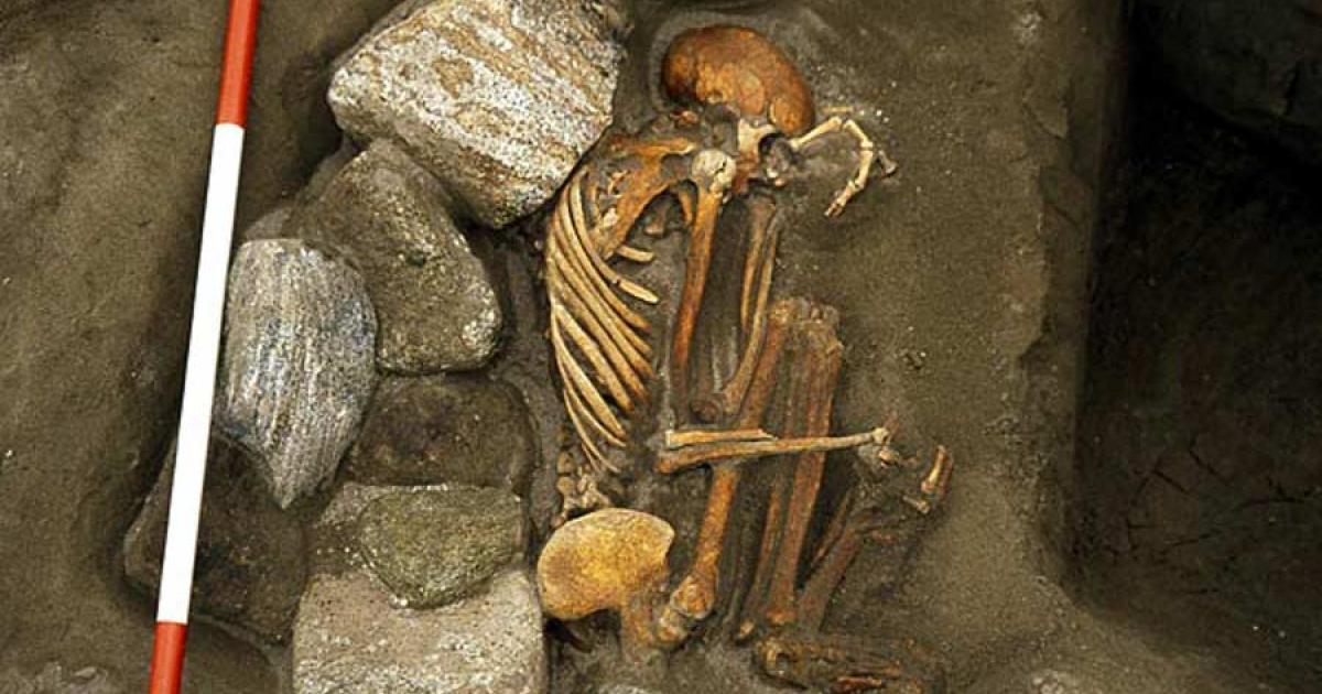 One of the Frankenstein mummies found at Cladh Hallan in Scotland. Source: Mike Parker Pearson / University College London