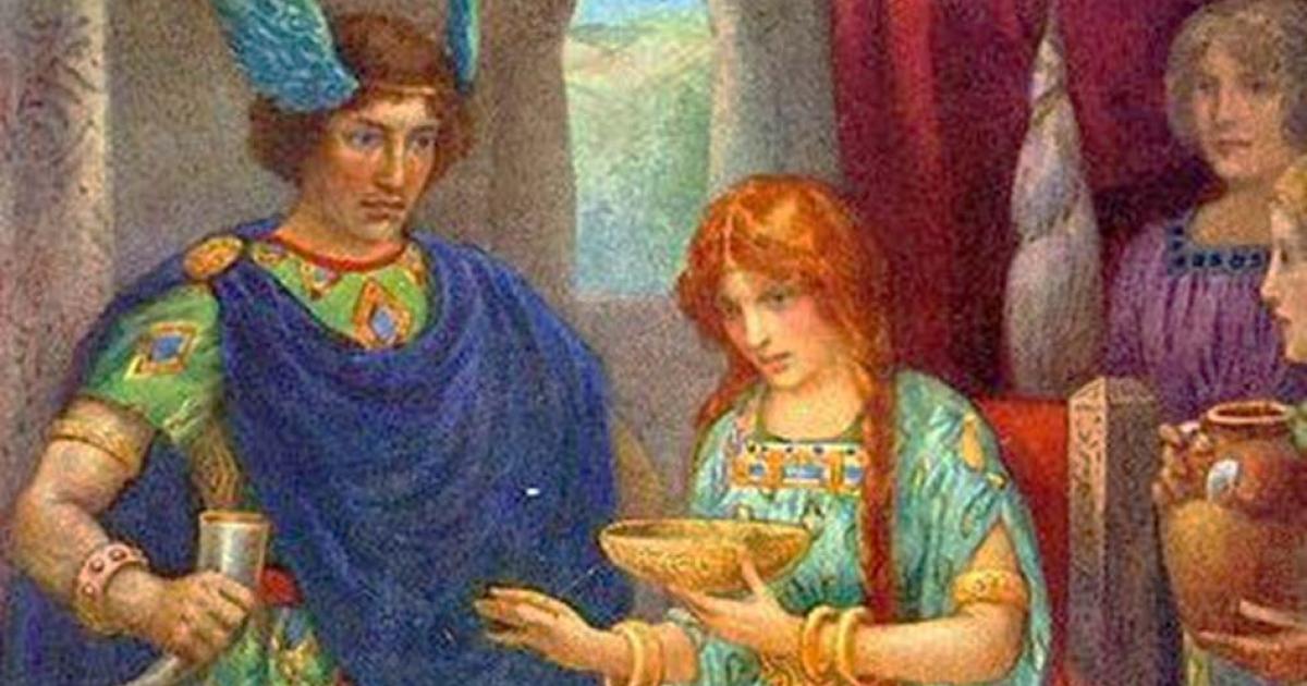 Skyrnir and Gerda - Illustration by Harry George Theaker (1920).