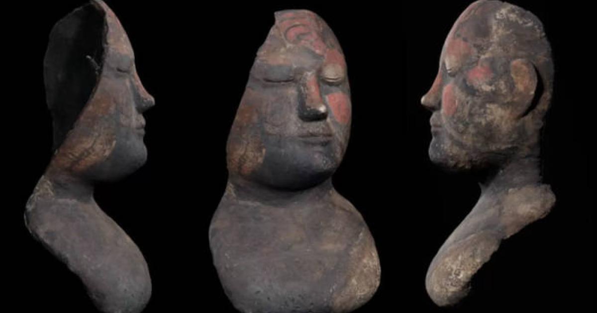 Various aspects of the Tashtyk funerary mask without digital restoration. 