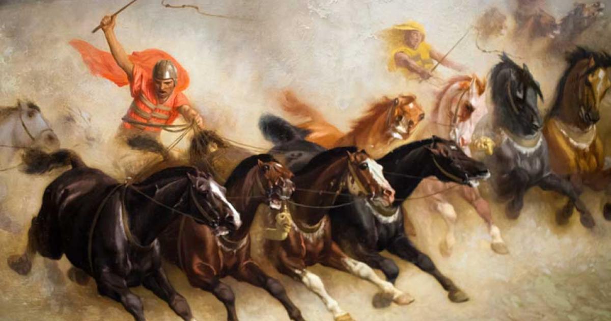 Detail from Chariot Race by Jean-Leon Gerome