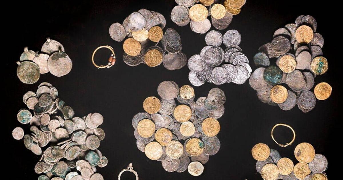 Archaeologists unearthed a cache of medieval coins at the Huqoq synagogue in northern Israel.