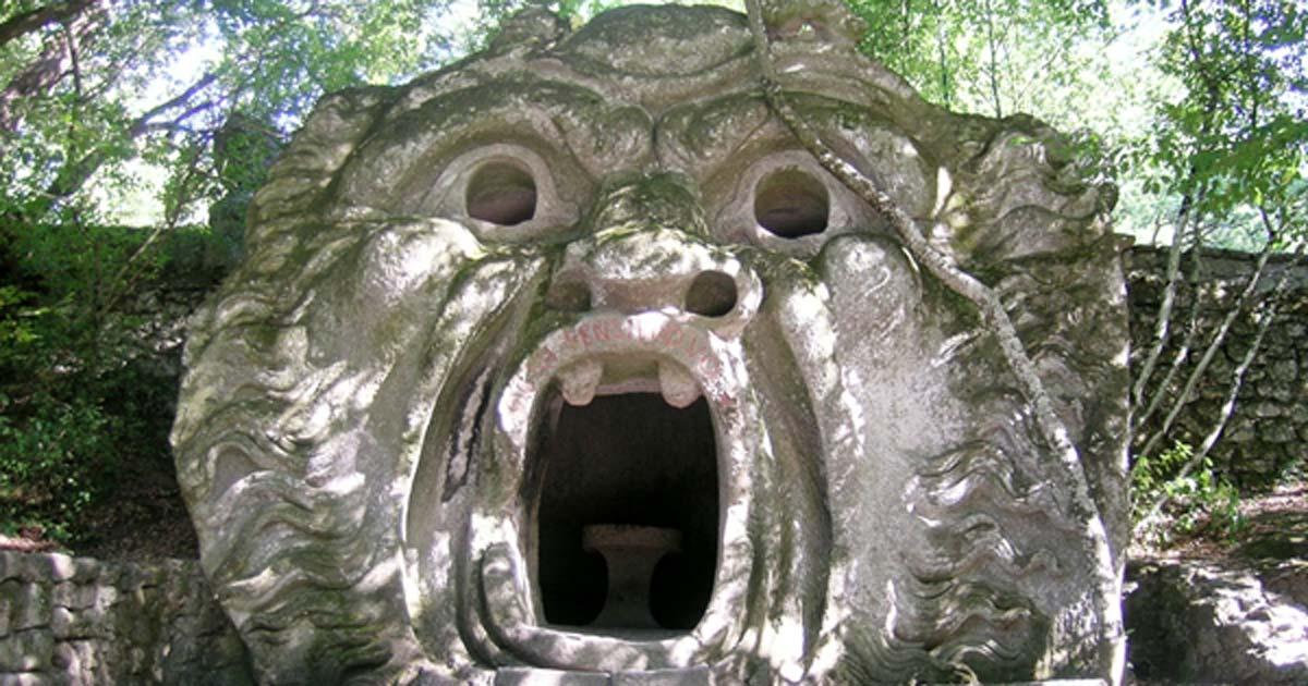 Ogre in the park of monsters, close to Bomarzo