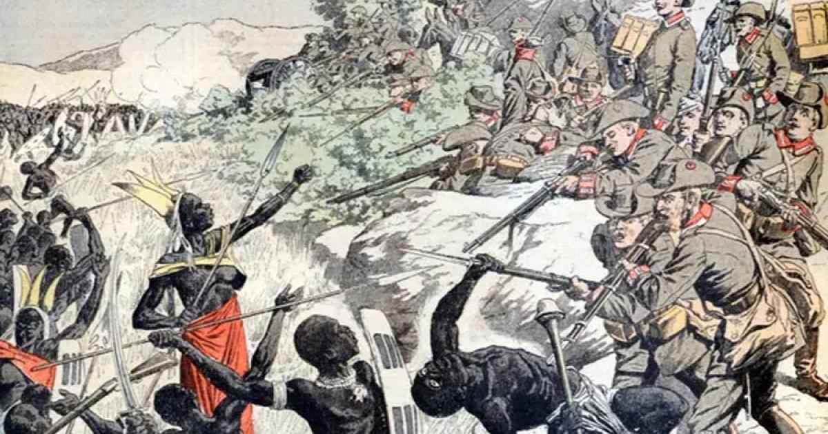 German soldiers shooting Herero people in 1904