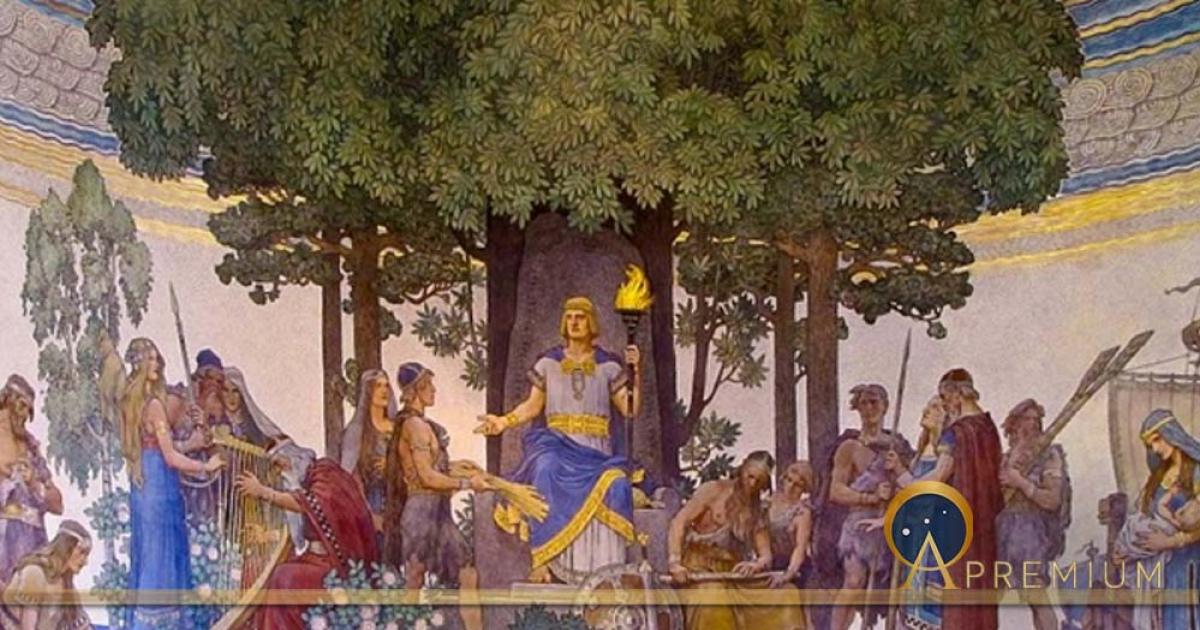 Heimdallr brings forth the gifts of the gods to the humans by Nils Asplund (1907) (Vogler/CC BY-SA 3.0)