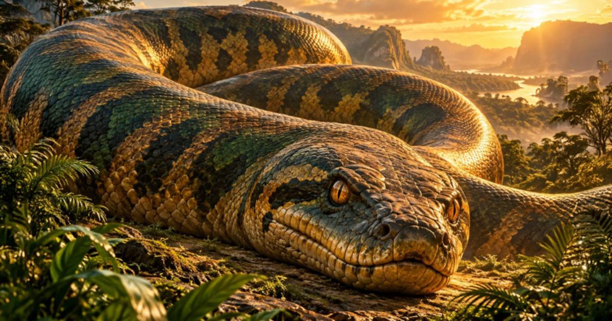  Artistic impression of giant snake Vasuki indicus.