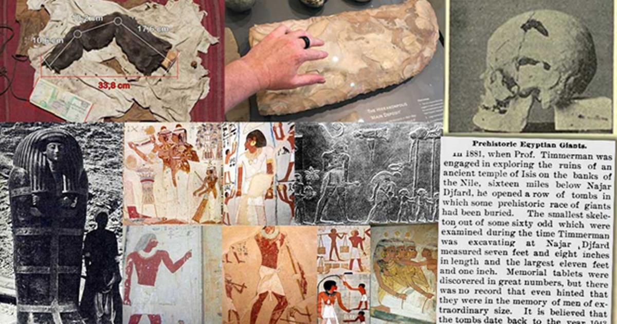 Evidence suggesting the possibility of giants in ancient Egypt.