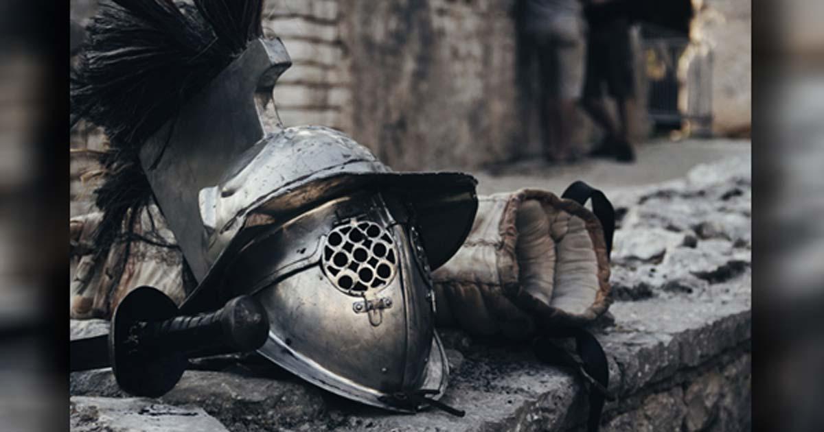 The helmet of a gladiator
