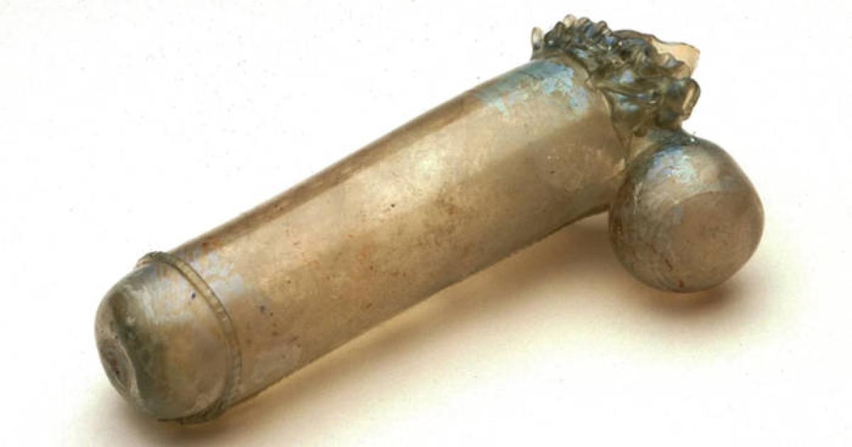 Glass phallus vessel found in German Renaissance convent.