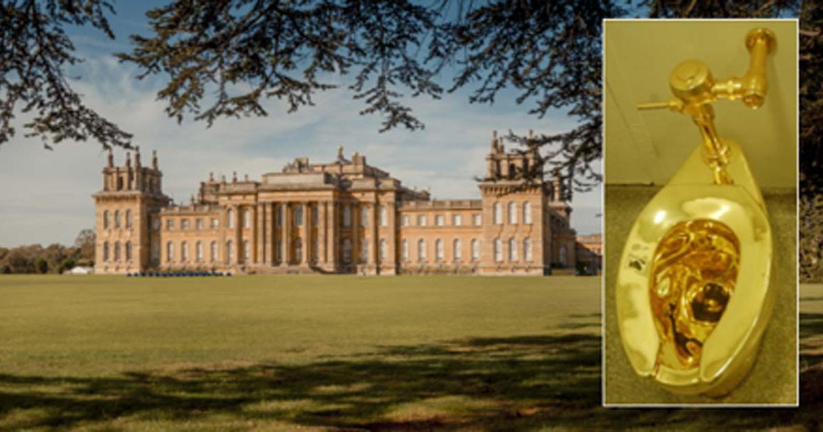 Main: Blenheim Palace (Snowshill / Adobe Stock). Inset: The Gold Toilet (CC by SA 2.0)