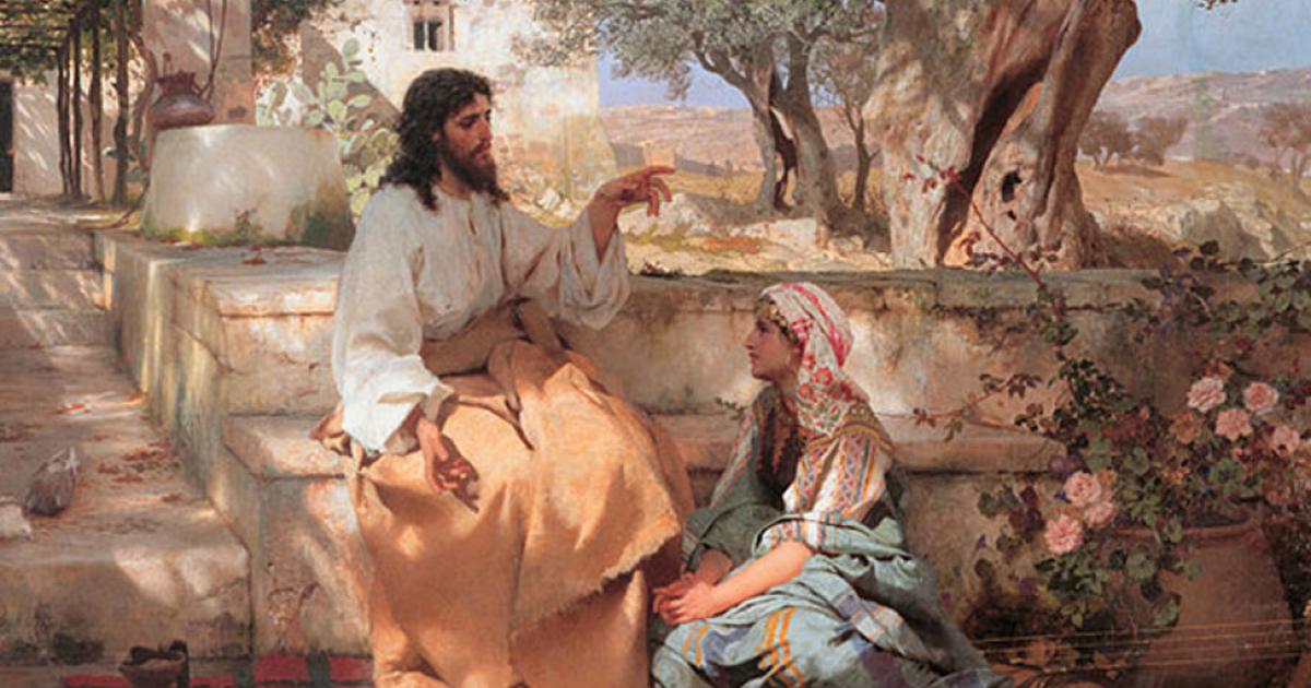 Detail of ‘Christ in the House of Martha and Mary’ (1886) by Henryk Siemiradzki. Questions abound on the Gospel of Jesus’ Wife and the relationship between Mary and Jesus. 