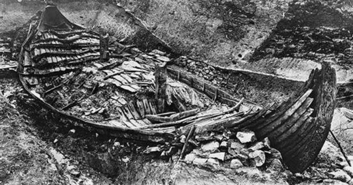 The excavation of the Oseberg Ship, Norway. 1904 - 1905.