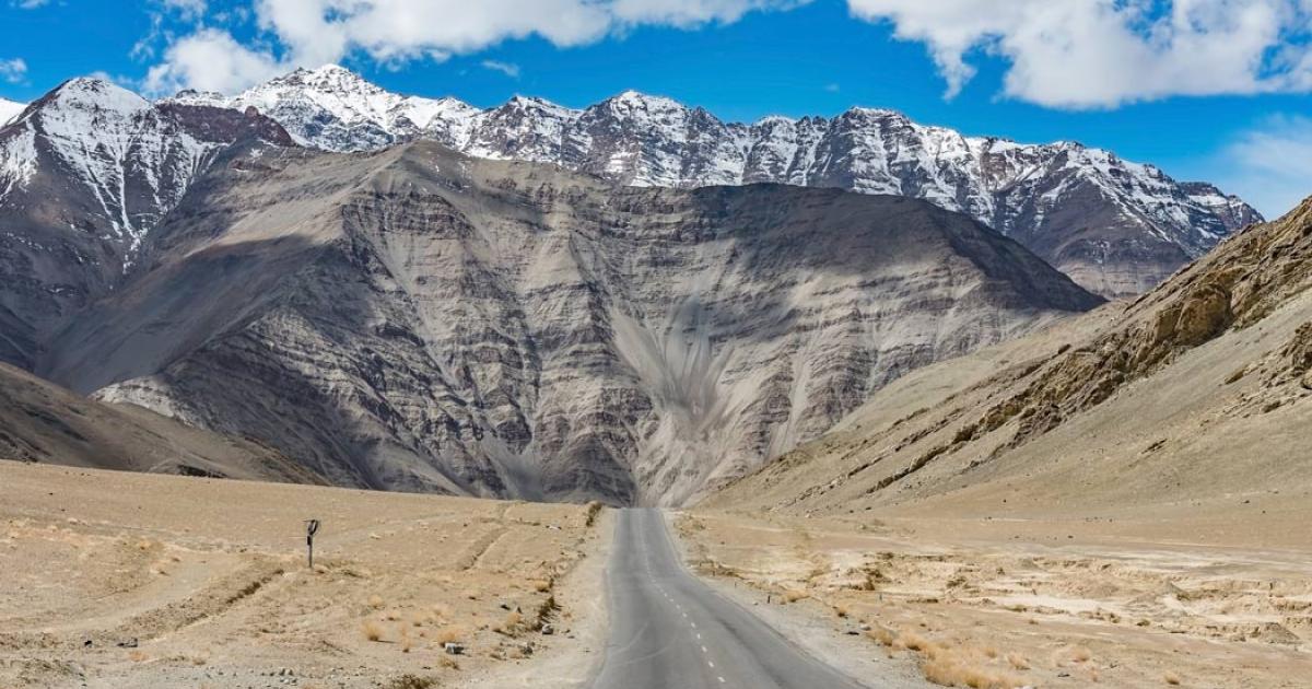 A gravity hill located near Leh in Ladakh, India.