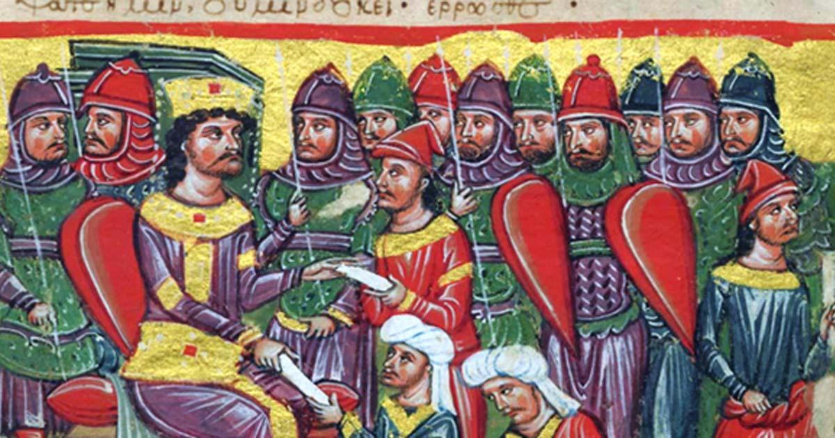 Detail; Byzantine Alexander Romance, Venice, 14th century.