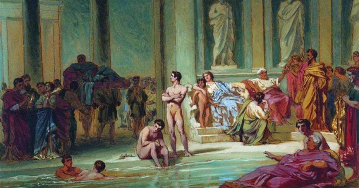 The Greek bathhouse found in Berenice, Egypt may have been a center for rest and relaxation for the Egyptian military.  Pictured: 1858 painting by Fyodor Bronnikov                      Source: Public Domain
