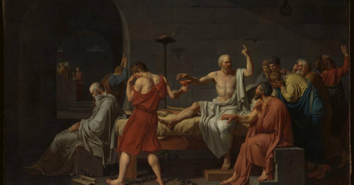 The Death of Socrates Painting, Jacques Louis David.