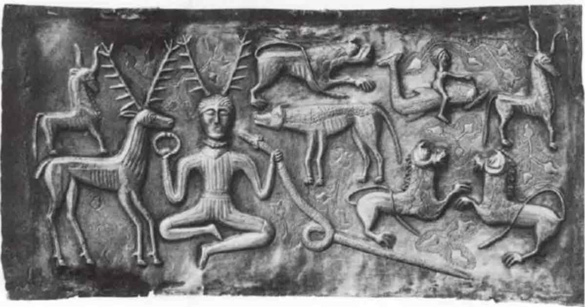 Scene on the Gundestrup Cauldron. Source: British Museum