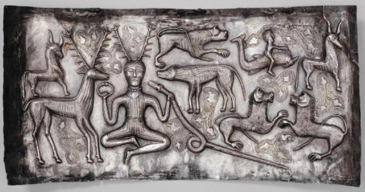 Scene on the Gundestrup Cauldron. Source: British Museum