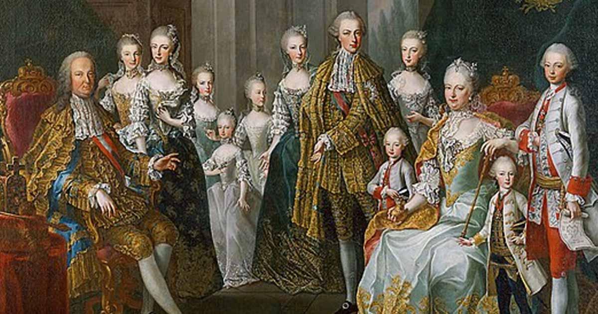 Habsburg family portrait by Martin van Meytens, 1764.        Source: Public Domain