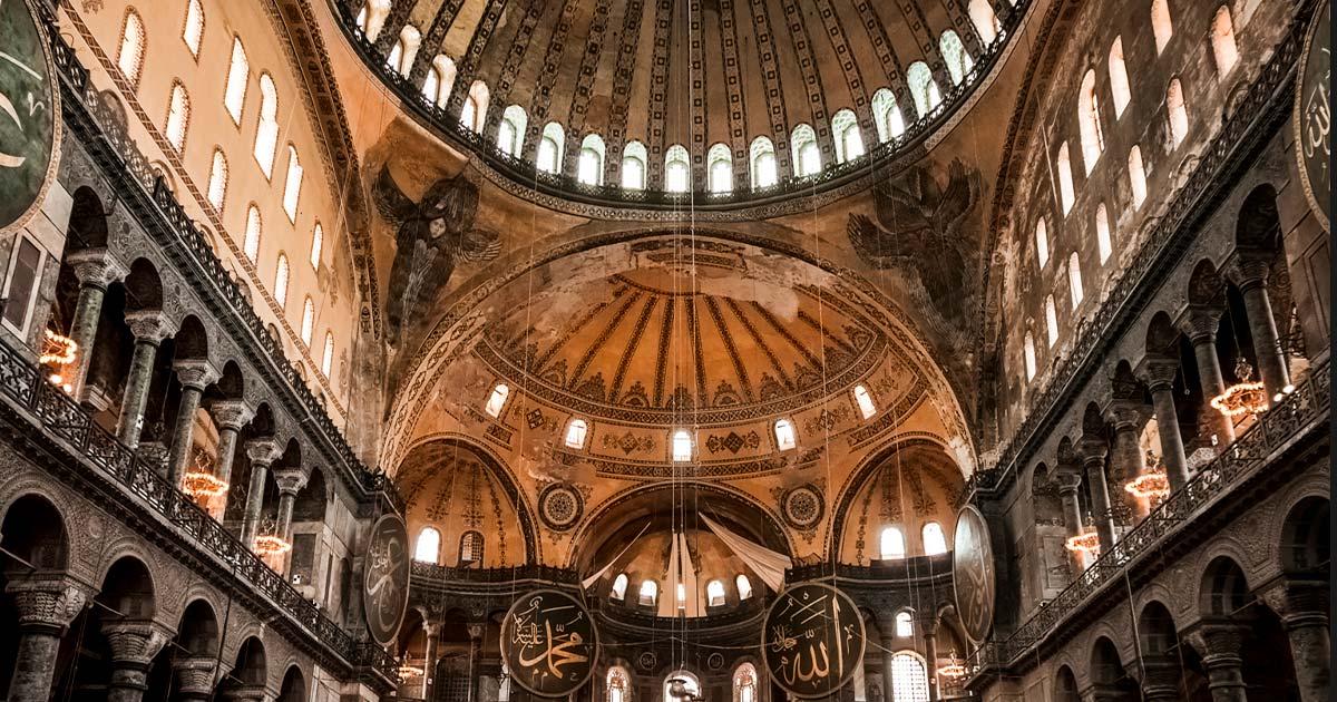 Inside the Hagia Sophia in Istanbul, Turkey. Source: Fernikon / Adobe Stock.