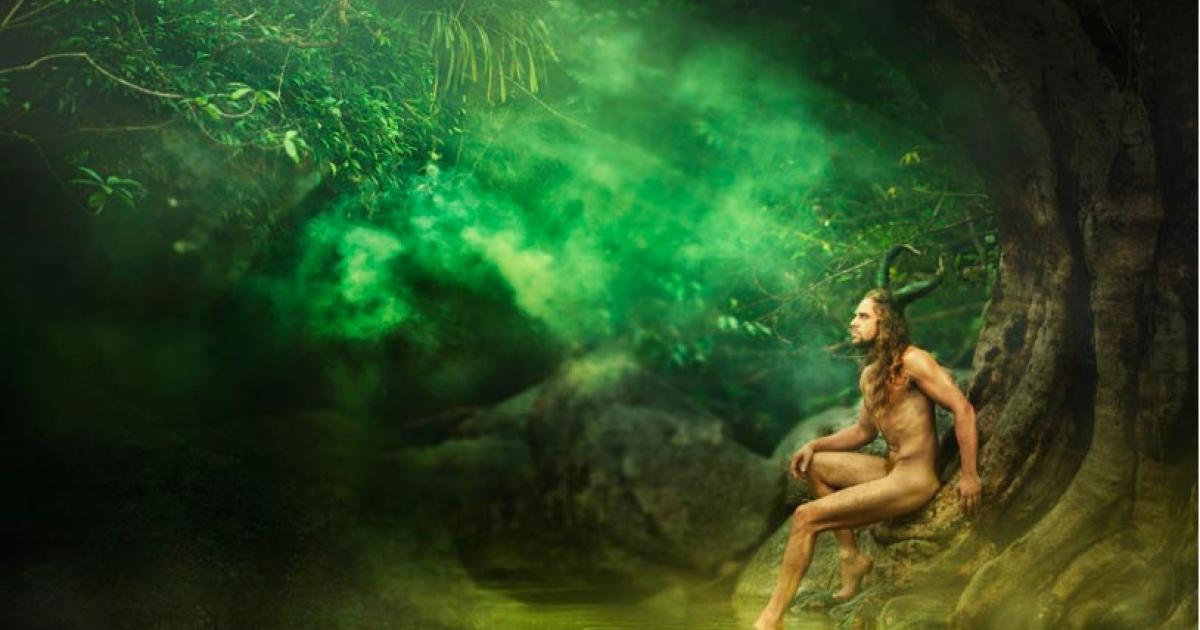  Half-man, half-supernatural being living in nature