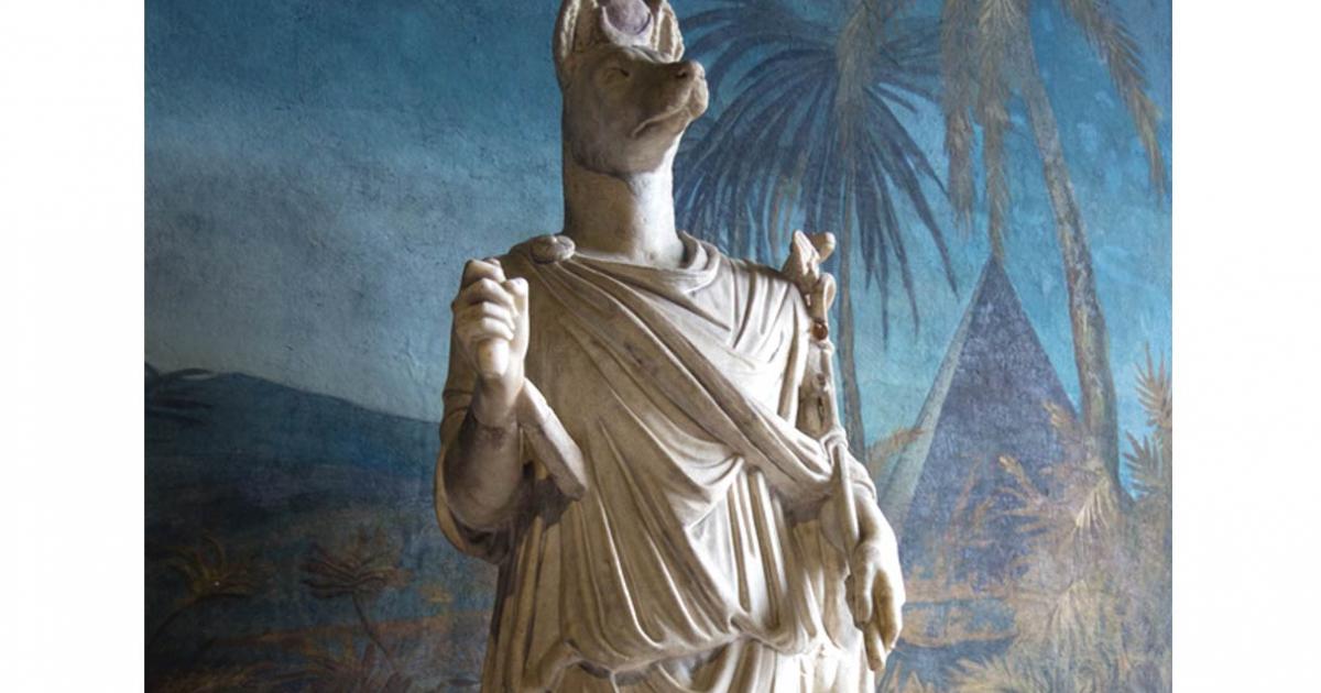 Statue of Hermanubis, a hybrid of Anubis and the Greek god Hermes. 