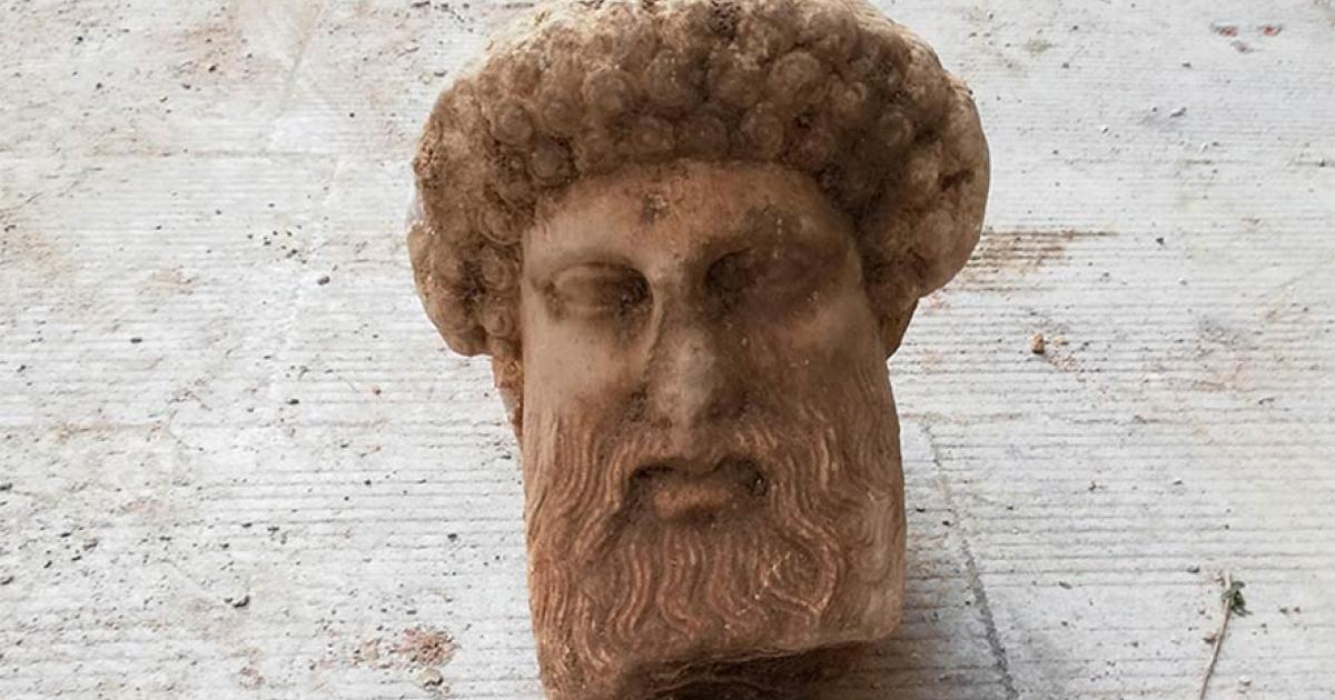 Sewage Construction Uncovers Head of Greek God Hermes in Athens