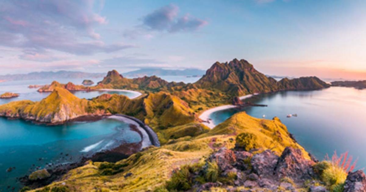 Padar Island, Flores, Indonesia, part of the Wallacea group of islands.  
