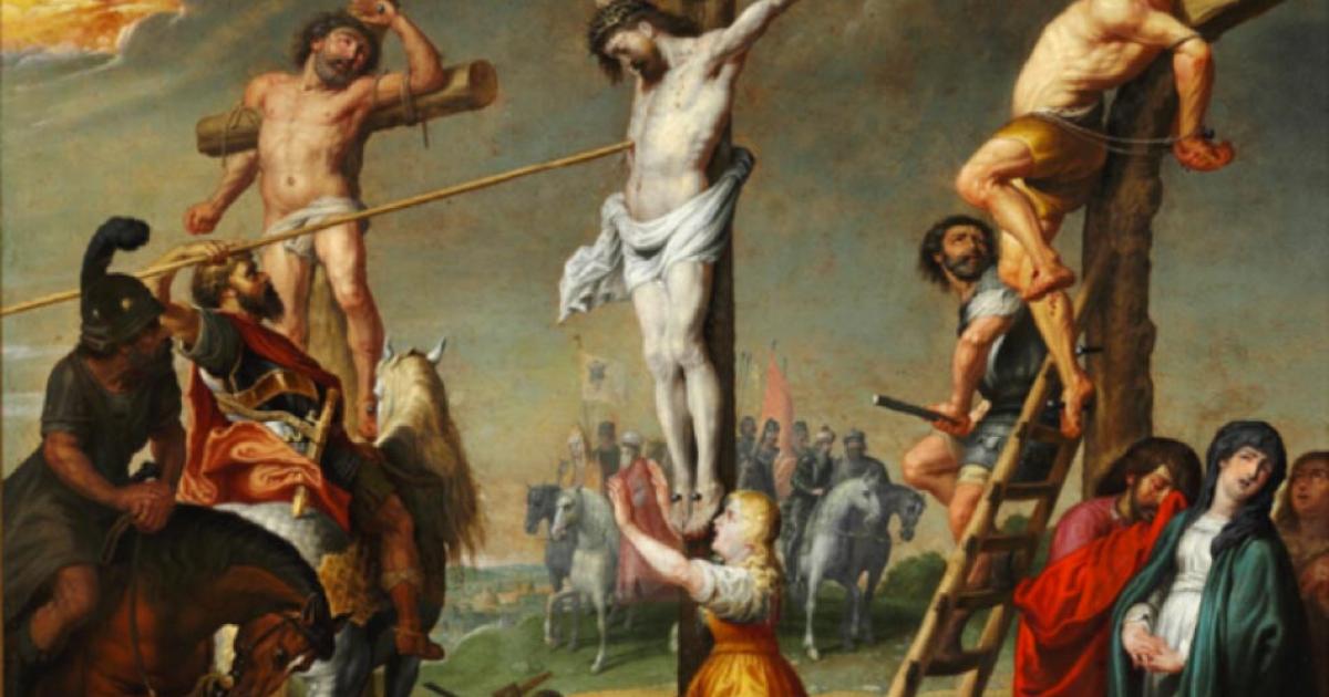 Longinus piercing Christ’s side with the Holy Lance    Source: Gerrit De La Vallé / Public domain