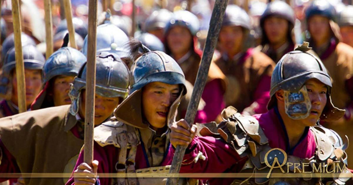 Reenactors of Hunnic Warriors of the Steppe 