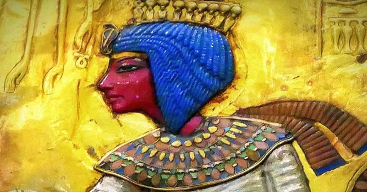  A painted relief of Ankhesenamun; design by Anand Balaji 