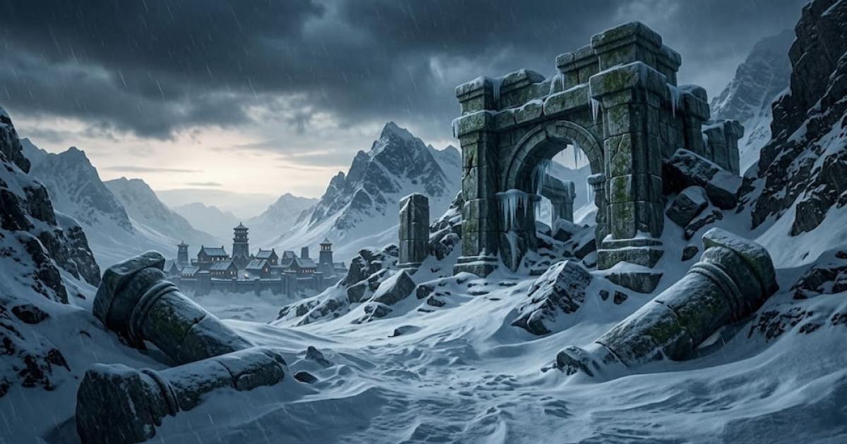 A cinematic animation of an ancient Arctic civilization. AI Generated