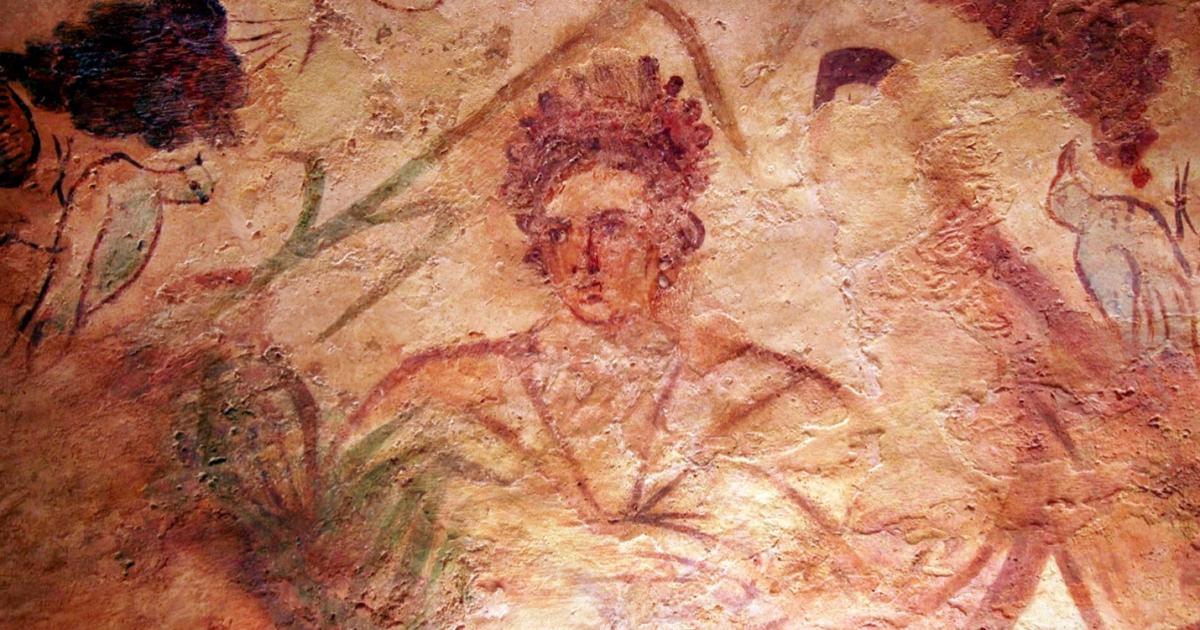 Figure of Greek mythology’s goddess Demeter appearing on the ceiling of one of the Roman era tombs in Ashkelon. 