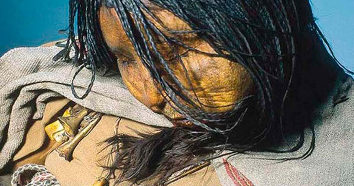 This sacrificed Inca child, known as the Llull Maiden #23, was found on a mountain in Argentina. Source: © Johan Reinhard, Ph.D . (used with permission)