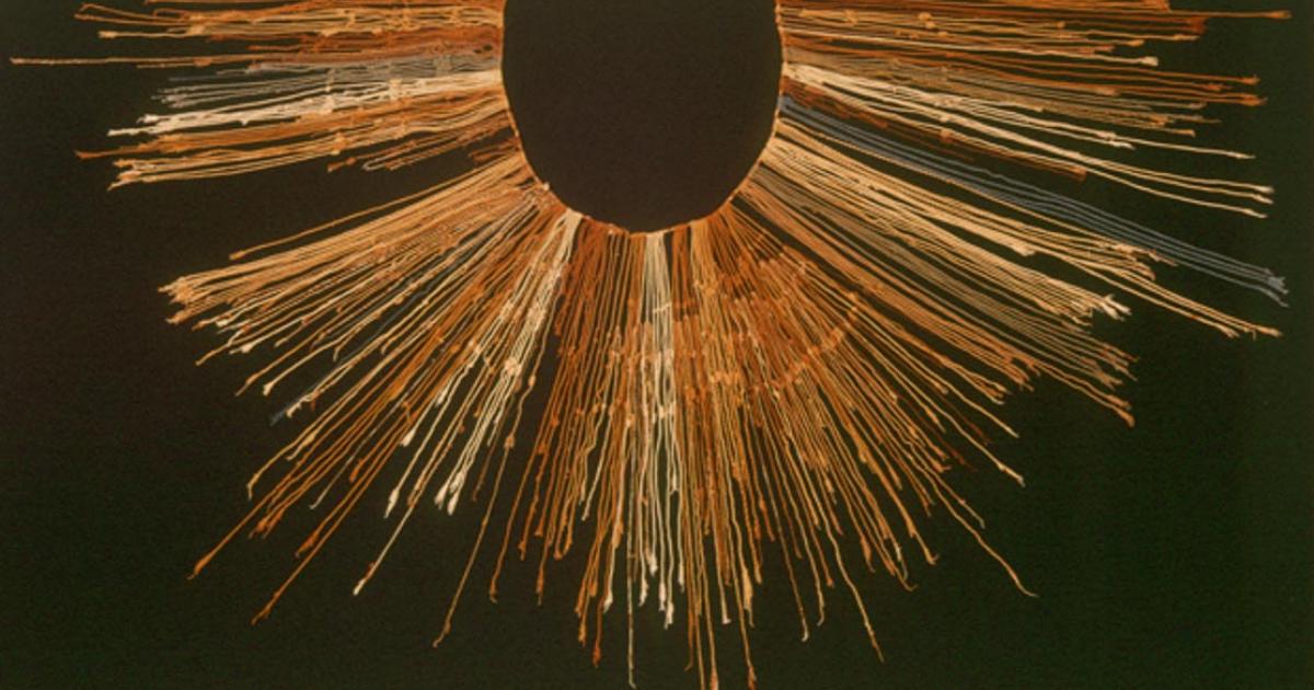 An Inca quipu, from the Larco Museum in Lima, Peru.