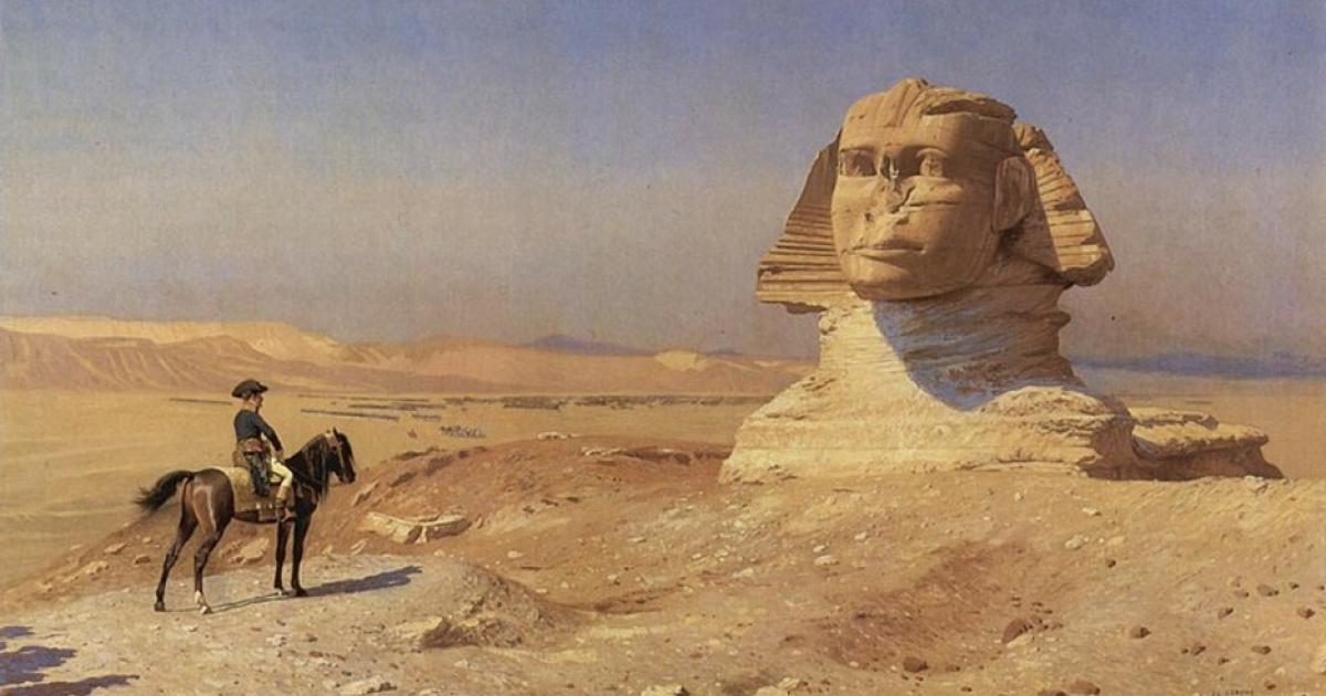 Napoleon Bonaparte before the Sphinx.