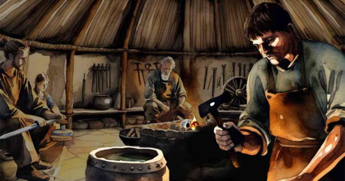 A computer generated image of what the iron age workshop might have looked like. 	Source: DigVentures