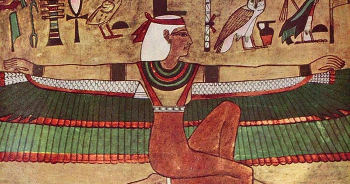 Mural depicting Isis in the tomb of Seti I in the Valley of the Kings (KV17).
