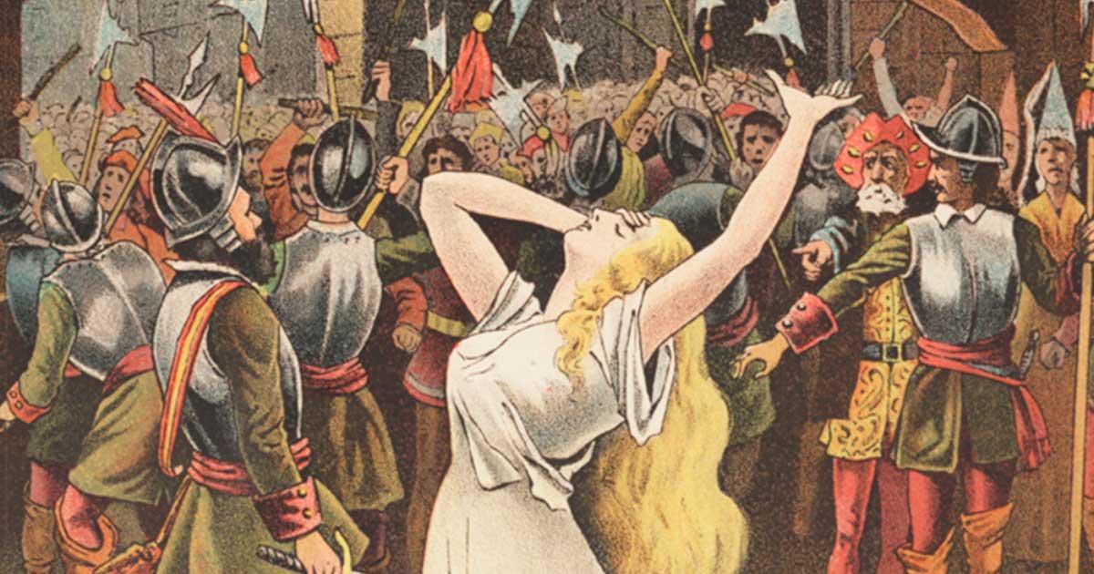 Detail from theatre poster for Jane Shore at Royal Princess' Theatre in Edinburgh, December 1885. Source: Public domain