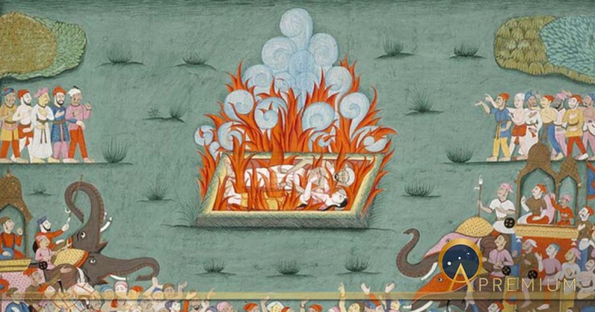 The Sati of Ramabai, Wife of Madhavrao Peshwa (reigned 1761-1772) (Public Domain)