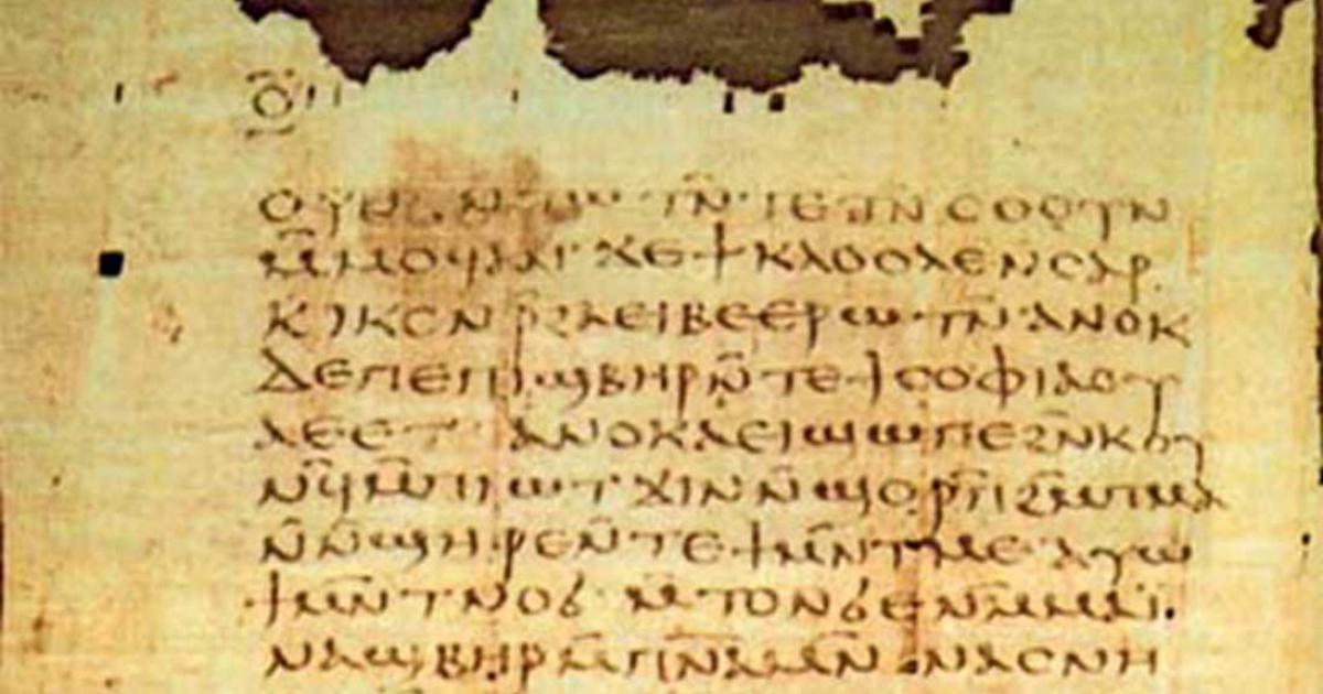 Fragment of Apocalypse of Peter, part of the Nag-Hammadi-Codex found in Egypt.