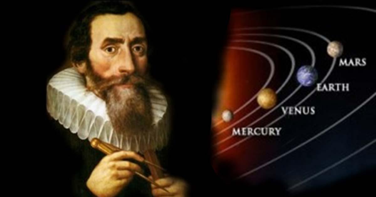 Kepler and part of his heliocentric Solar System,