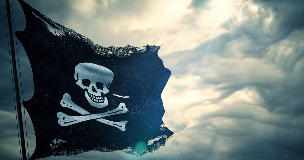 A Jolly Roger, the infamous pirate flag