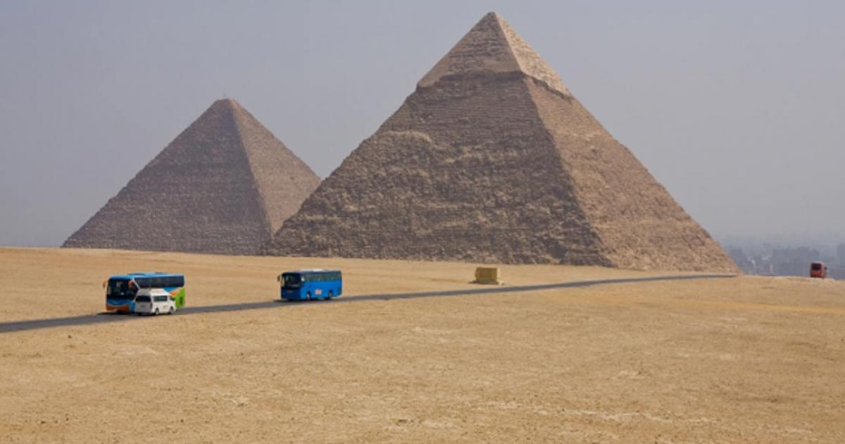Khafra and Cheops pyramids in Giza, Egypt