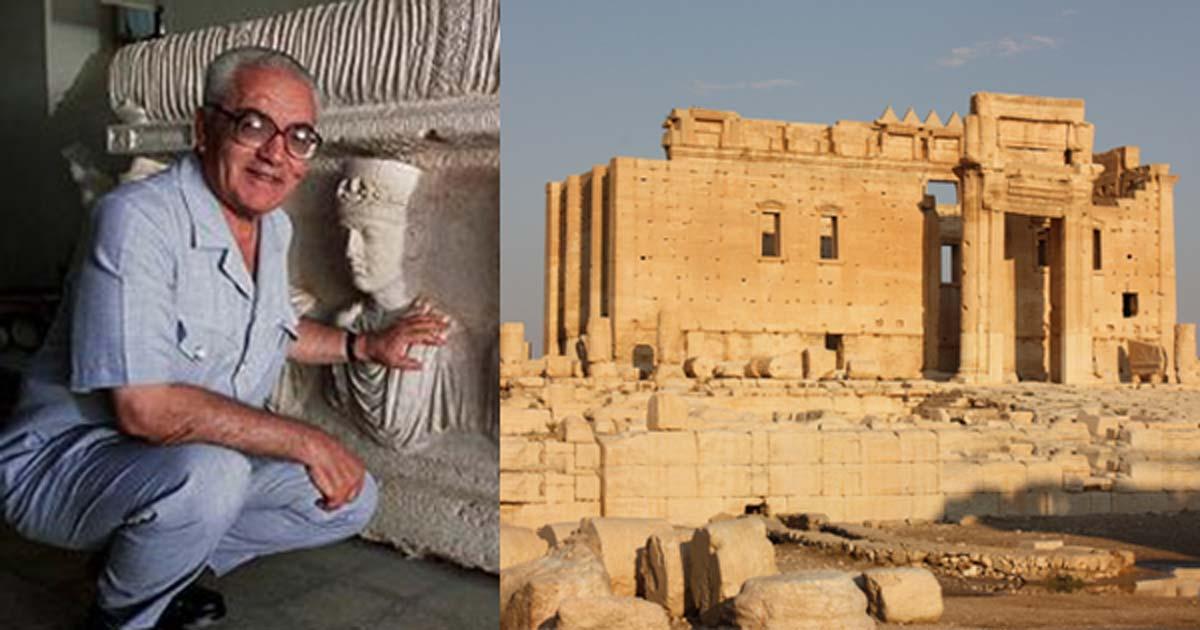 Syrian archaeologist Khaled al-Asaad. (Fair Use) Palmyra, Temple of Bel. (Arian Zwegers/CC BY 2.0)