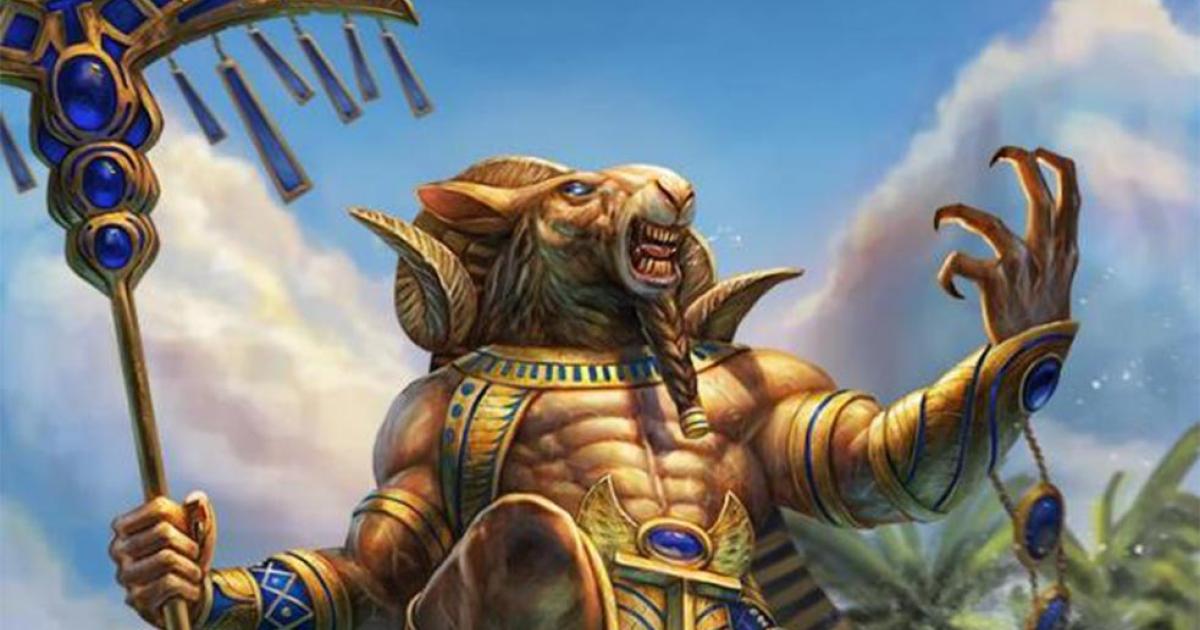 Detail of Khnum, the ram-headed ancient Egyptian god. Source: PTimm/Deviantart