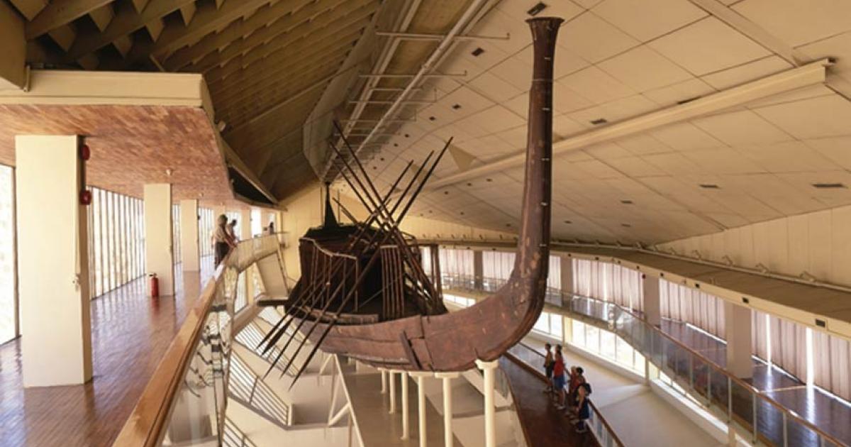 The reconstructed solar barge of Khufu.