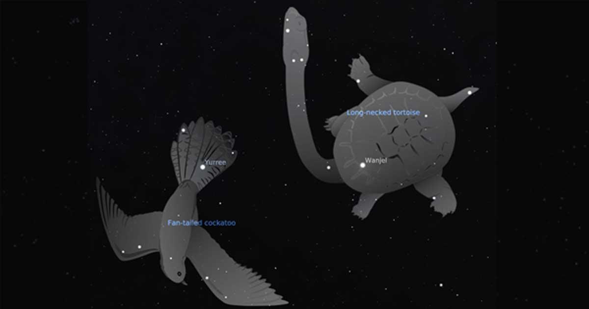 Yurri and Wanjel - the Gemini stars Castor and Pollux in the Wergaia traditions of western Victoria, Australia.