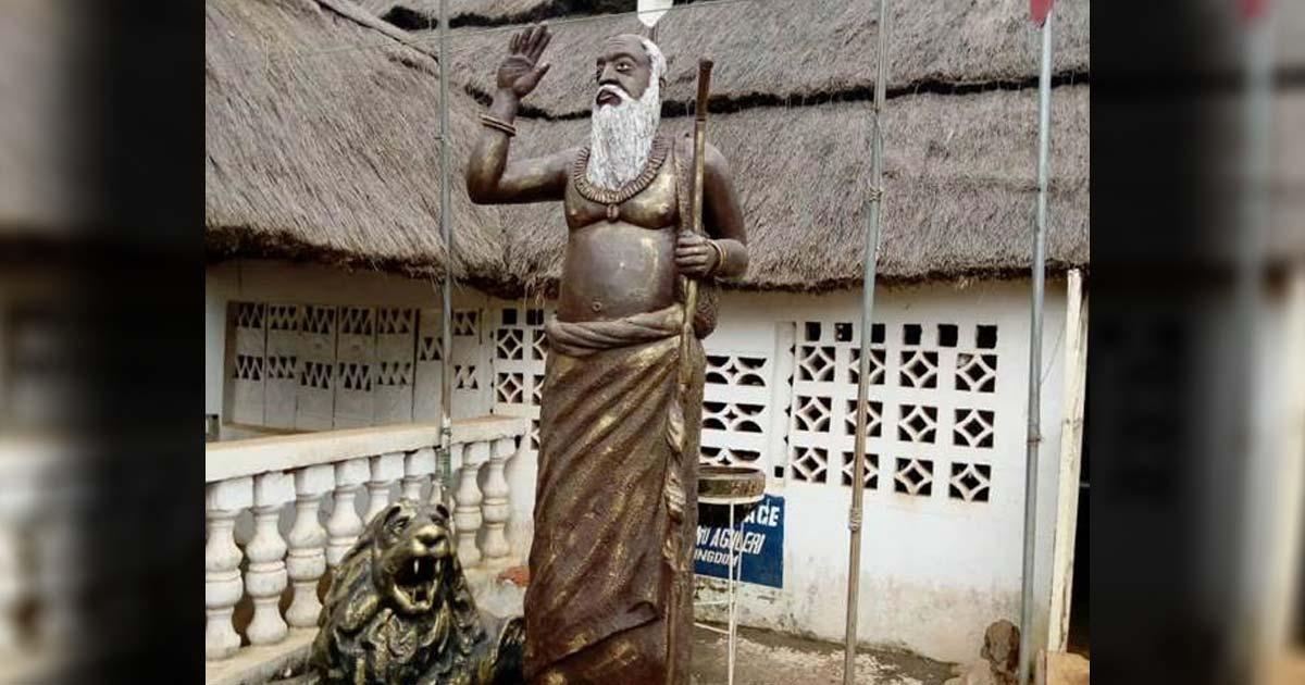 A statue of Eri, the mythical founding king of the Igbo people of northwestern Africa.		Source: TheGuardian, Nigeria