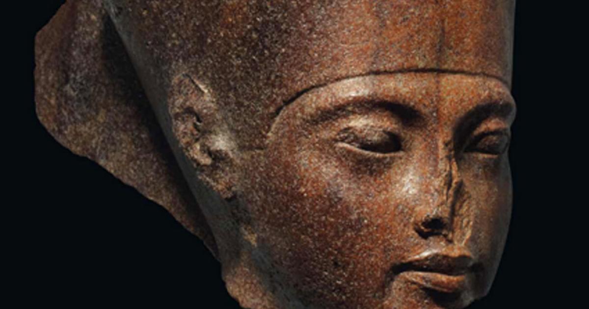 The brown quartzite King Tut statue for auction. Source: Christie's.
